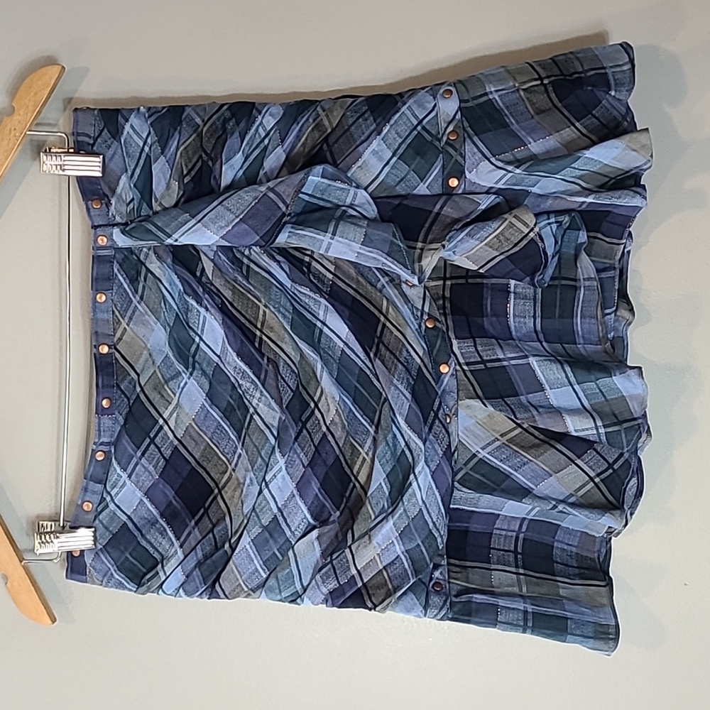 Veronica Beard Parris Plaid‎ Ruffle Tulip Skirt Size 8 Plaid Luxury Designer